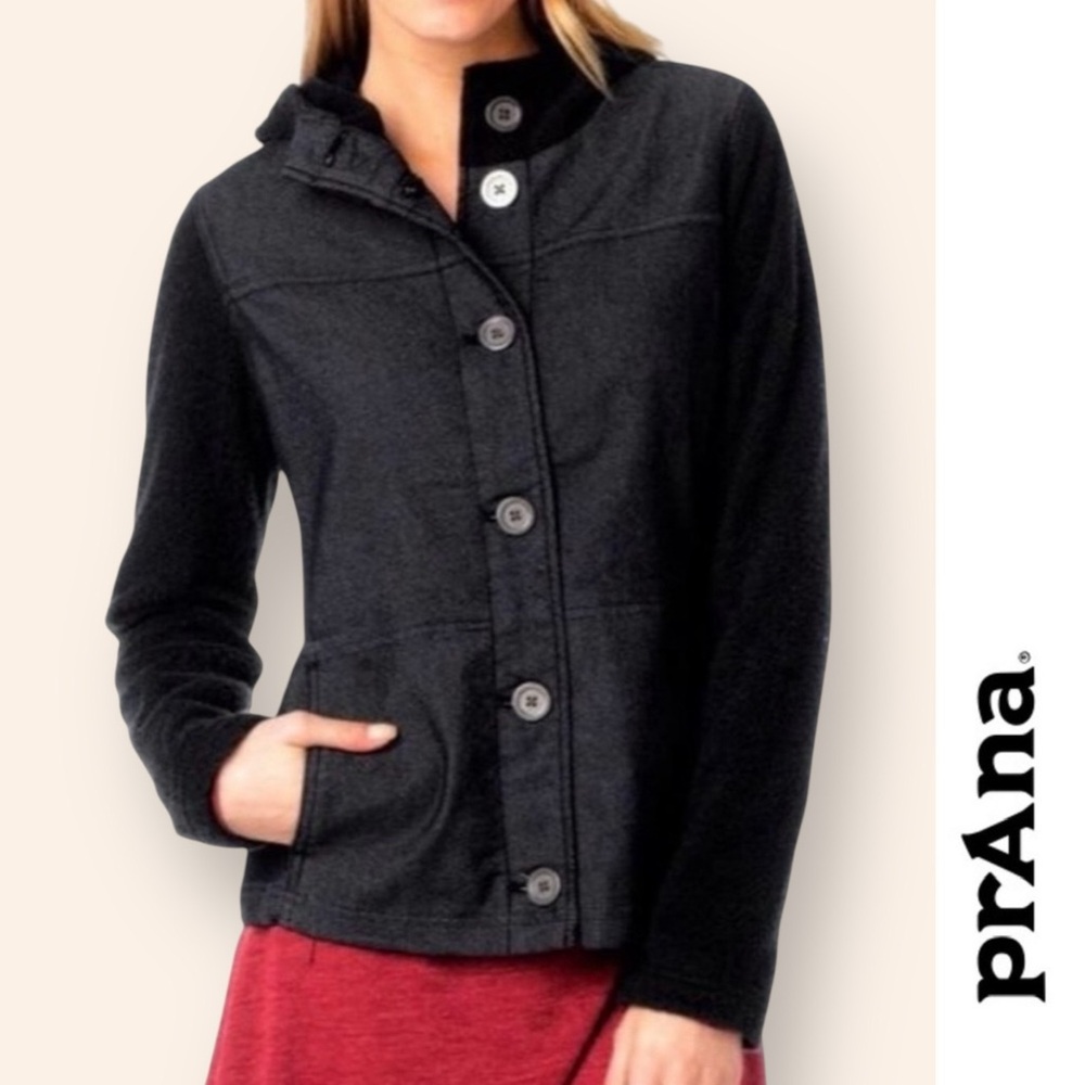 NWT PrAna Toni Denim and Fleece Hooded Jacket, Size L, MSRP $89